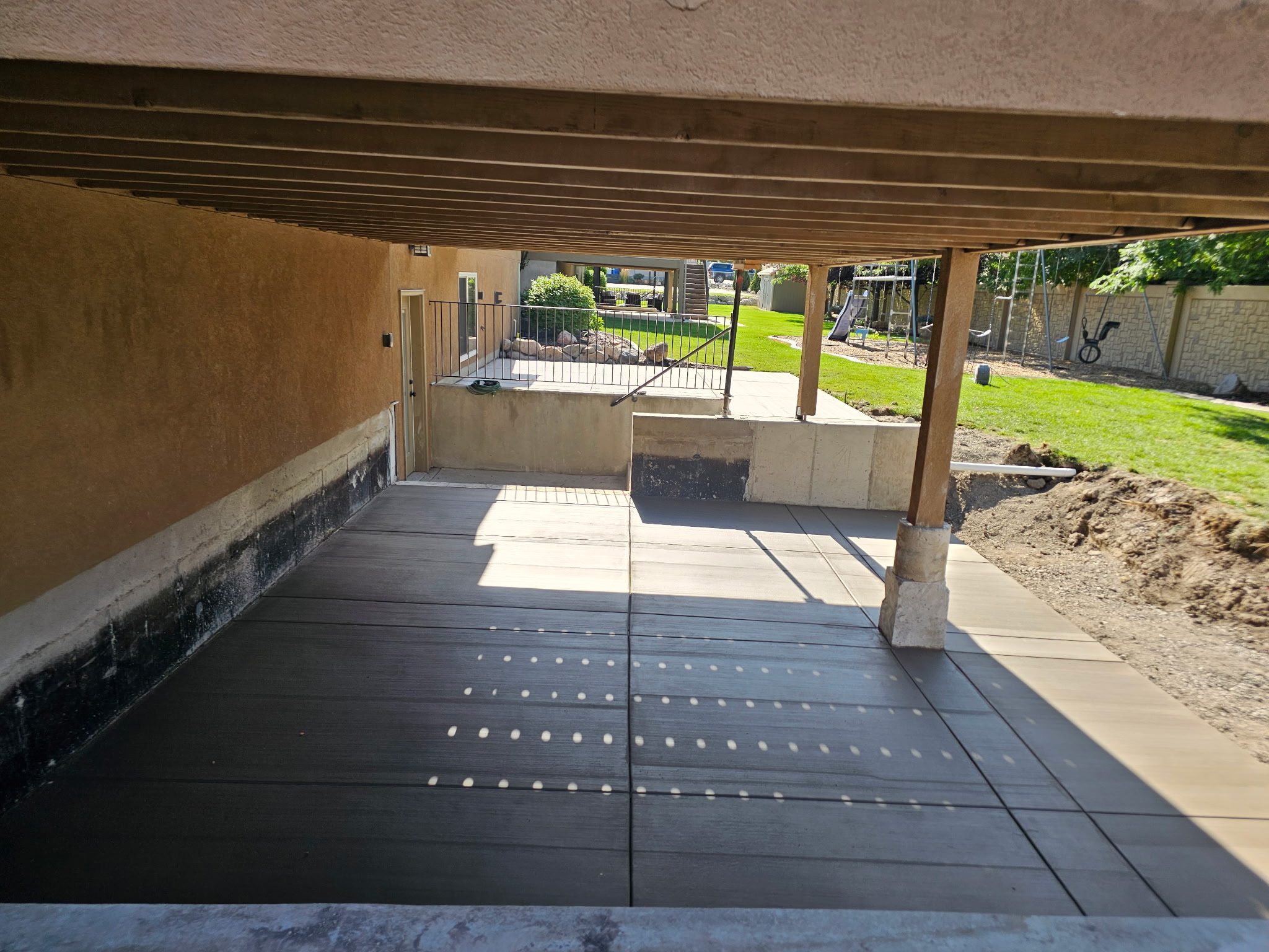 Covered concrete patio slab in Utah