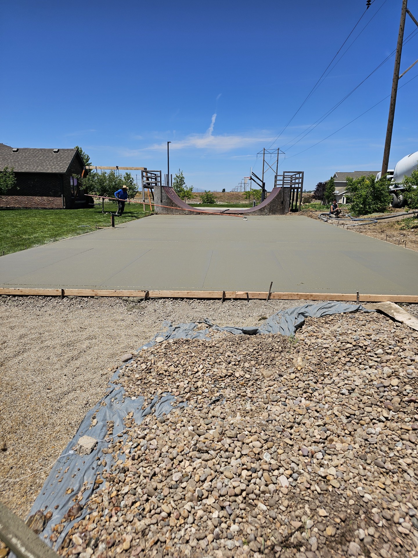 Textured concrete driveway finish in Utah